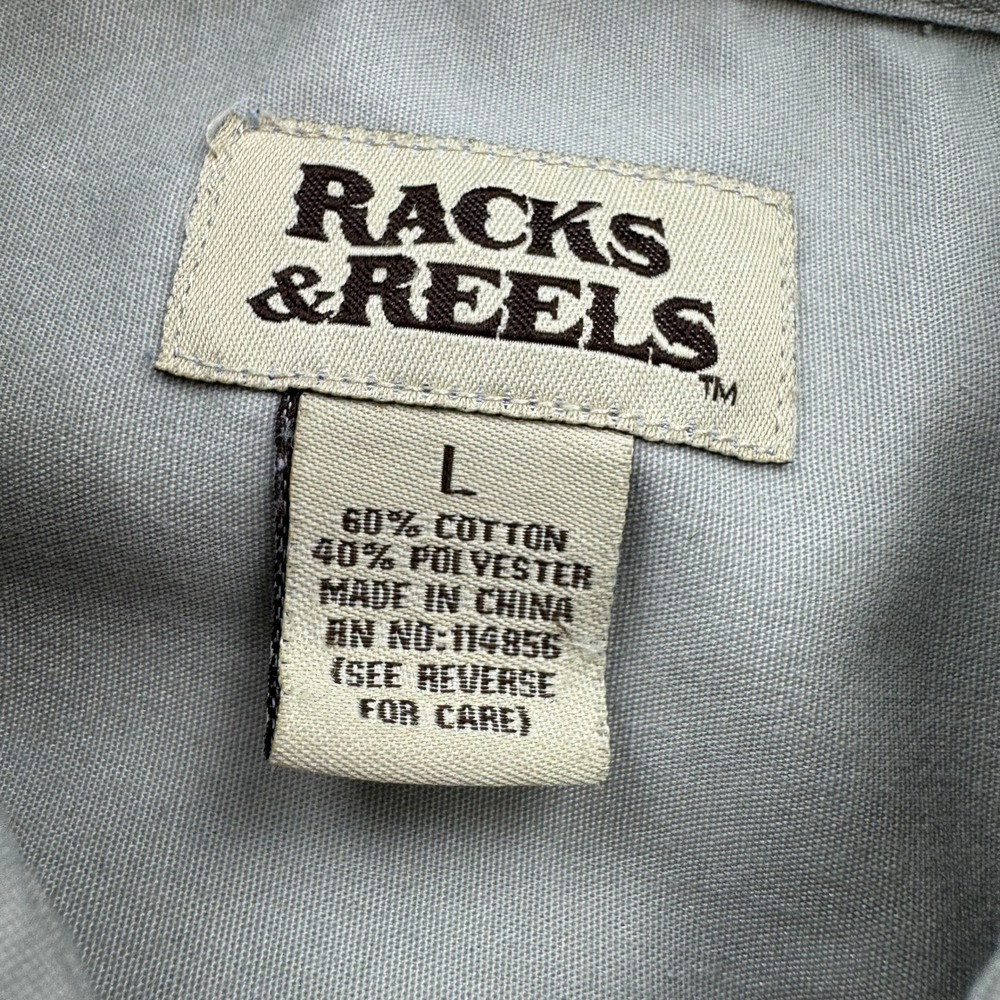 Racks & Reels Button Down Shirt Mens Large Tan Long Sleeve Utility Workwear - Picture 4 of 7